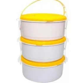 Ételhordó 3 részes műanyag 3x1 L vegyes színek