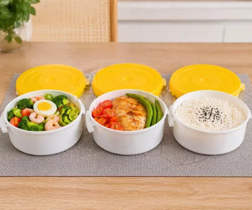 Ételhordó 3 részes műanyag 3x1 L vegyes színek