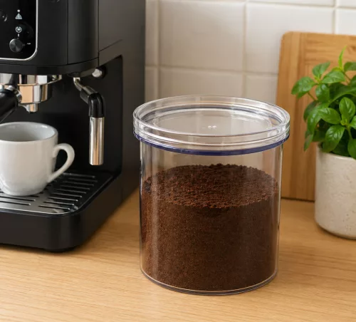 Fűszertartó vákumzáras átlátszó kerek 0,6 L 11x11x9,8 cm