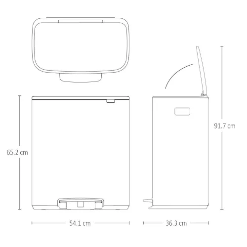 Brabantia Bo Dual pedálos szelektív szemetes 2x30 l