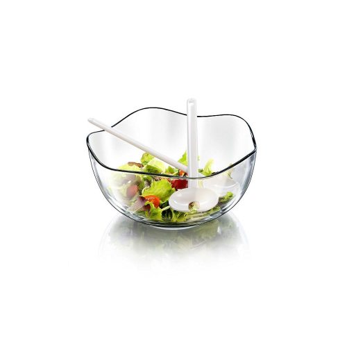 Borgonovo ONDA salátás tál 26cm+műa.salátakanál+villa díszdobozban