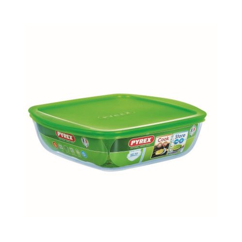 Pyrex COOK&STORE szögl. sütőtál+műa.fedő 25x22 cm 2,2l