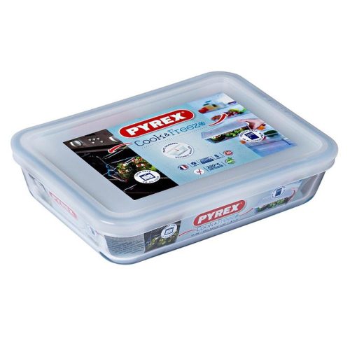 Pyrex COOK&FREEZE tégl. sütőtál+műa.tető 19x14x4 cm 0,8l