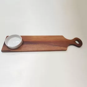 Fa kínáló+porc. tálka 55x13x1,5 cm