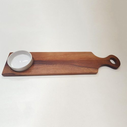 Fa kínáló+porc. tálka 55x13x1,5 cm