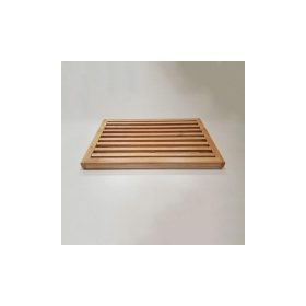 Fa kenyérvágó deszka+morzsatál 25x38x2,5 cm