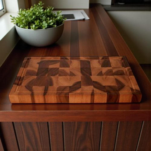 Fa tőkevágó blokk lécsatornával 30,5x45,5x3,5cm