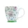 Porcelán bögre 45 cl talpas ZÖLD VIRÁGOS