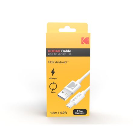 Kodak Töltő-és Adatkábel Android Eszközökhöz USB - Micro USB 1m 5V/2A