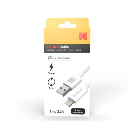 Kodak Töltő-és Adatkábel Apple Eszközökhöz USB - Lightning + MFi 1m 5V/2A