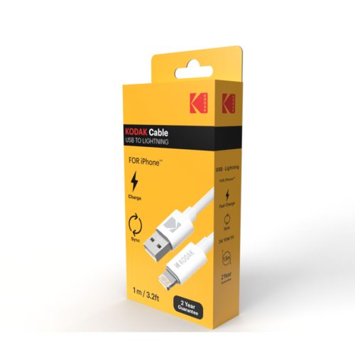 Kodak Töltő-és Adatkábel Apple Eszközökhöz USB - Lightning 1m 5V/2A