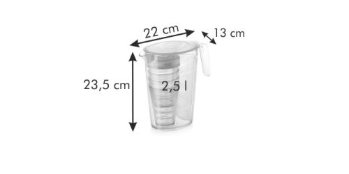 Tescoma myDRINK Kancsó 2.5 l,4 pohár fedéllel, kék