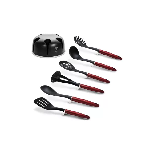 Berlinger Haus 7 részes konyhai tálalóeszköz állvánnyal (Metallic Line Burgundy) - BH-6241N