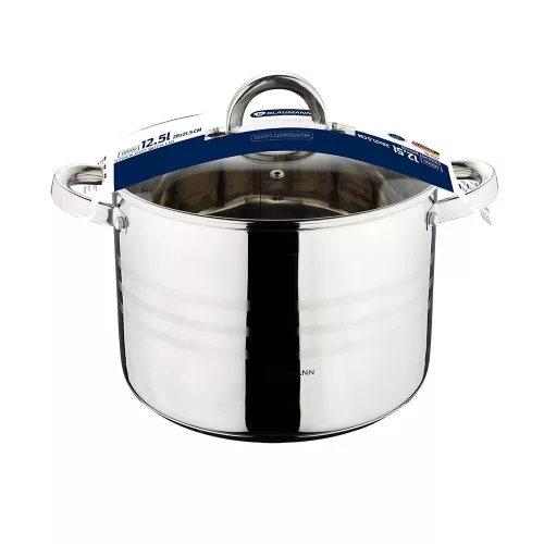 Blaumann GOURMET LINE rozsdamentes fazék üvegfedővel 12,5 L (BL-1012)