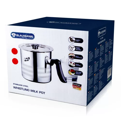 Blaumann Rozsdamentes tejforraló fedővel ø 16,5 cm, 2.0l duplafalú / BL-3512/