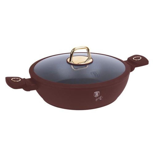 Berlinger Haus LEONARDO bevonatos SERPENYŐ + üveg fedő 28 cm (szeletsütő) - INDUKCIÓS / BH-8038