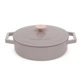   TAUPE öntöttvas sütőtál+fedő 26x7,5cm 2,75L matt fekete belső bevonat