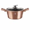 Berlinger Haus ROSE GOLD bevonatos LÁBOS üveg fedővel  24cm 4,1l / BH-1515N / 