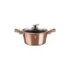 Berlinger Haus ROSE GOLD bevonatos LÁBOS üveg fedővel  28cm 6,1l / BH-1516N /