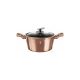 Berlinger Haus ROSE GOLD bevonatos LÁBOS üveg fedővel  28cm 6,1l / BH-1516N /