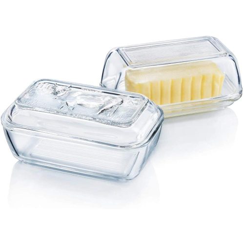 Luminarc üveg vajtartó, tehenes