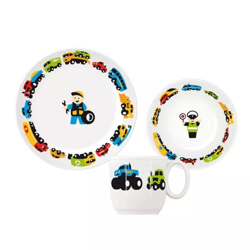 Tescoma BAMBINI Gyermek étkészlet, autók, 3 db
