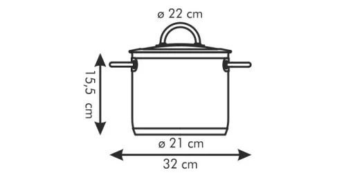 Tescoma VISION Fazék fedővel ø 22 cm, 5.5 l