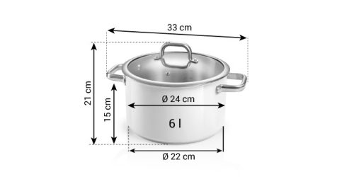 Tescoma DELIGHT Fazék fedővel ø 24 cm, 6.0 l