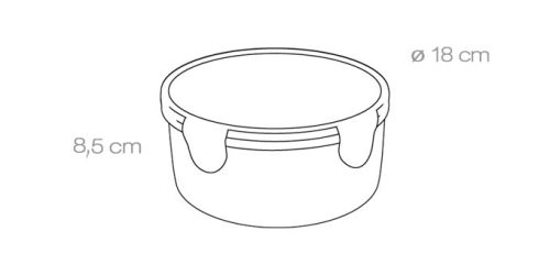 Tescoma FRESHBOX ételtároló doboz, 1,5 l, kerek