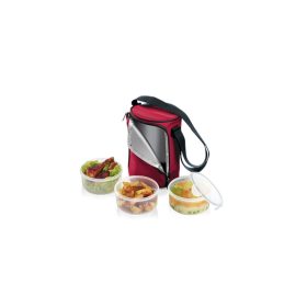   Tescoma FRESHBOX ételhordó, 3 ételtároló dobozzal, 0,8 l, bordeaux