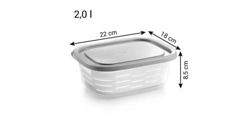 Tescoma 4FOOD tárolódoboz fagyasztóba kosárral 2,0 l