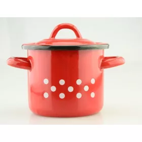 FAZÉK PIROS ZOMÁNC PÖTTYÖS 1L