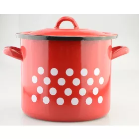 FAZÉK PIROS ZOMÁNC PÖTTYÖS 8L