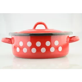 LÁBAS PIROS ZOMÁNC PÖTTYÖS 1L