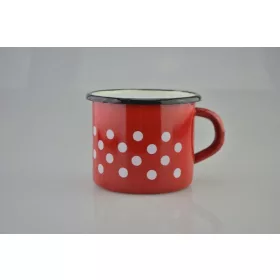 BÖGRE PIROS ZOMÁNC FEHÉR PÖTTYÖS 0,5L