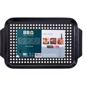 BBQ GRILLTÁLCA 38X24X2,5CM FEKETE