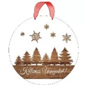 TÁBLA FA KEREK - KELLEMES UNNEPEKET 25CM