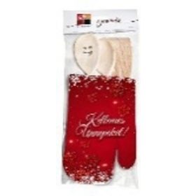   EVŐESZKÖZKÉSZLET DÍSZES KESZTYŰVEL - KARÁCSONYI MINTA - KELLEMES UNNEPEKET 20X40