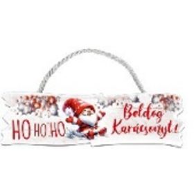 TÁBLA FA - 35X10CM - BOLDOG KARACSONYT