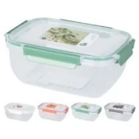 TÁROLÓ DOBOZ CSATOS SZÖGLETES 1400ML 4F. SZÍN