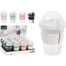 JOGHURTOS POHÁR KANÁLLAL PP 600ML 4F