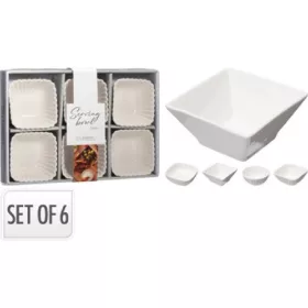 TÁL PORCELÁN 125ML 6DB-OS 9,8X9,8X4CM 4 FÉLE FORMA
