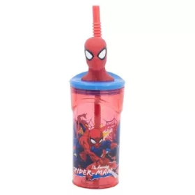 POHÁR SZÍVÓSZÁLAS 3D 360ML SPIDERMAN