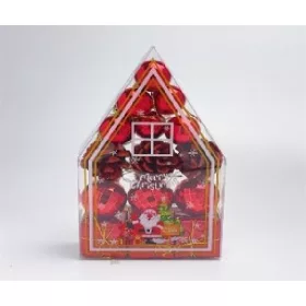 KARÁCSONYFA GÖMB DÍSZ 3CM/6DB - 4CM/9DB PIROS 15DB-OS