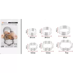 KISZÚRÓ SZETT 6DB-OS VIRÁG ÉS KÖR ALAKÚAK MAX:7X1,7CM