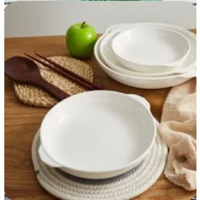 MÉLY TÁNYÉR FÜLES PORCELÁN 25CM