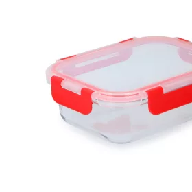   ÉTELTÁROLÓ 620ML 18,2X13,5X6CM BOROSZILIKÁT ÜVEG + MŰA. PATTINTÓS TETŐ