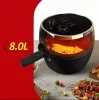 Nineshield Air Fryer 8L 1500W – Légkeveréses Sütő Forgó Lapáttal, Olaj Nélküli Főzéshez