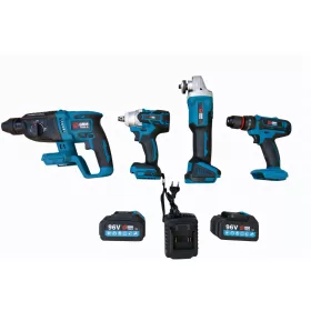   GBM TOOLS MT-10167 Akkumulátoros 4 db-os szerszámkészlet 96 V fúró ütvefúró ütvecsavarozó sarokcsiszoló