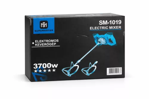 SUPAMASTER SM-1019 Elektromos Keverőgép 3700W – Tartalék Keverőszárral Építőipari Használatra
